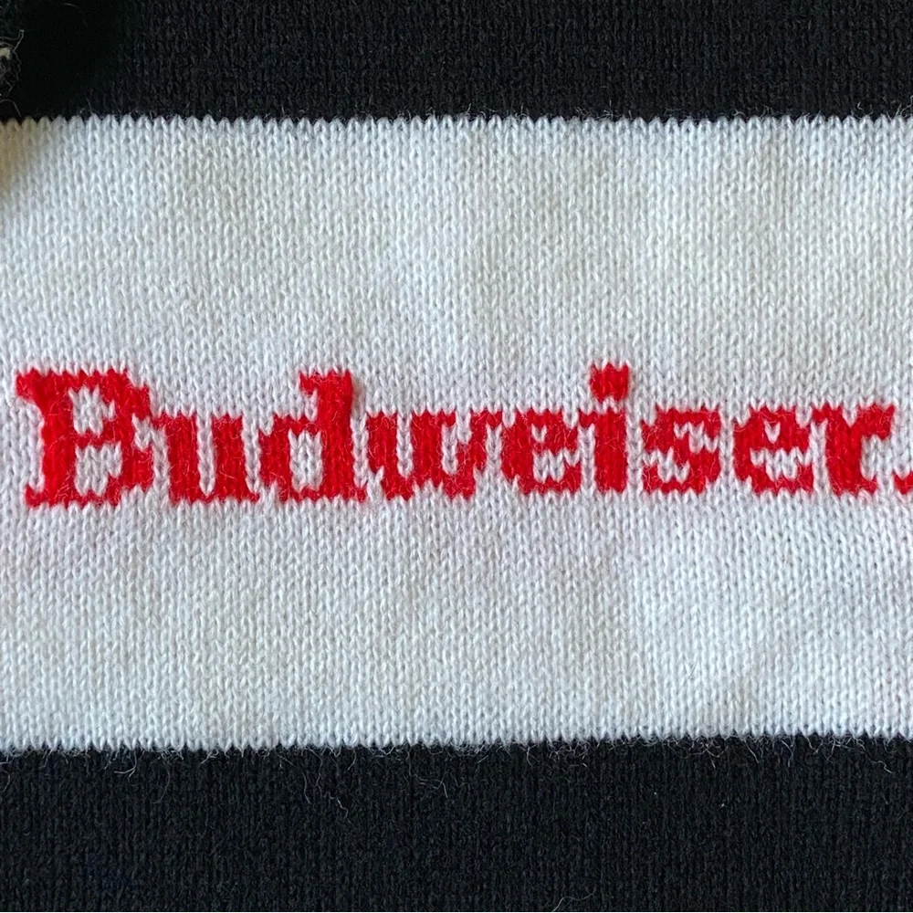 COPY - Boston Bruins Budweiser scarf vintage NHL hockey black and yellow wide s…